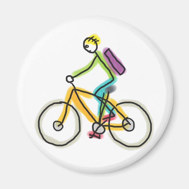 E-Bike-Strichmännchen Magnet (Vorne)