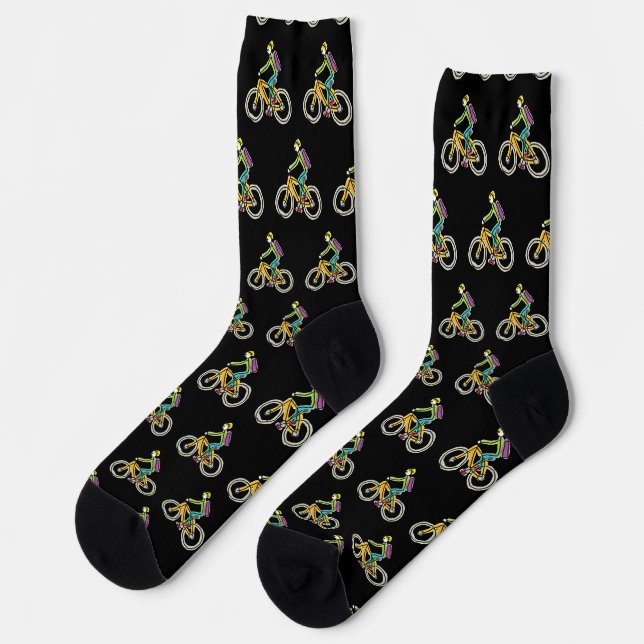 E-Bike-Strichmännchen Socken (Linkes Detail)