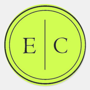E&C Monogramm-Limoner grüner Aufkleber