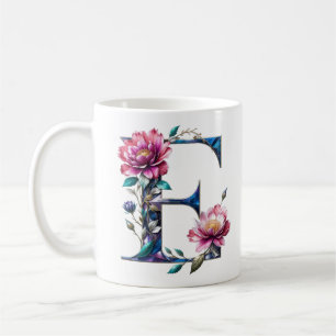 E Coffee Tasse - Blumendesign für Geschenke