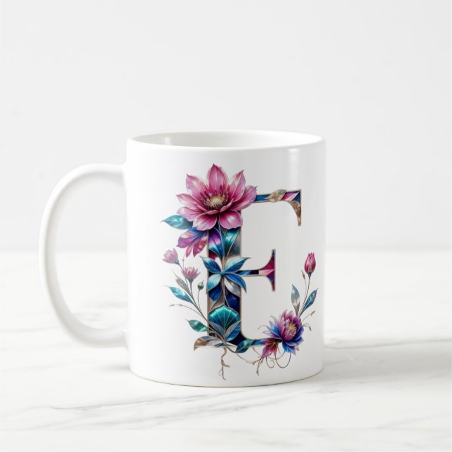 E Coffee Tasse - Blumendesign für Geschenke (Links)