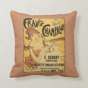 E. Debray Champagner-Werbeplakat Kissen