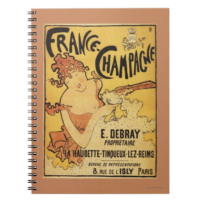 E. Debray Champagner-Werbeplakat Notizblock (Vorderseite)