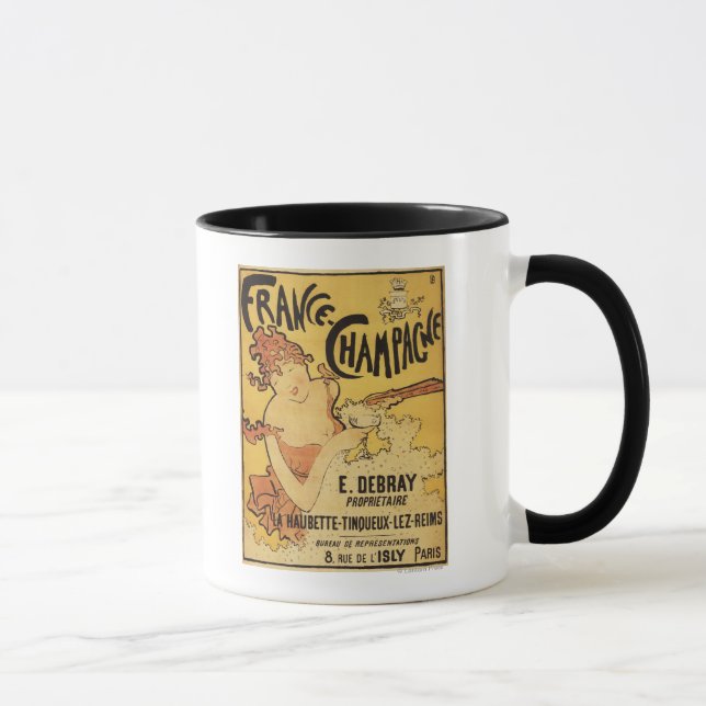 E. Debray Champagner-Werbeplakat Tasse (Rechts)
