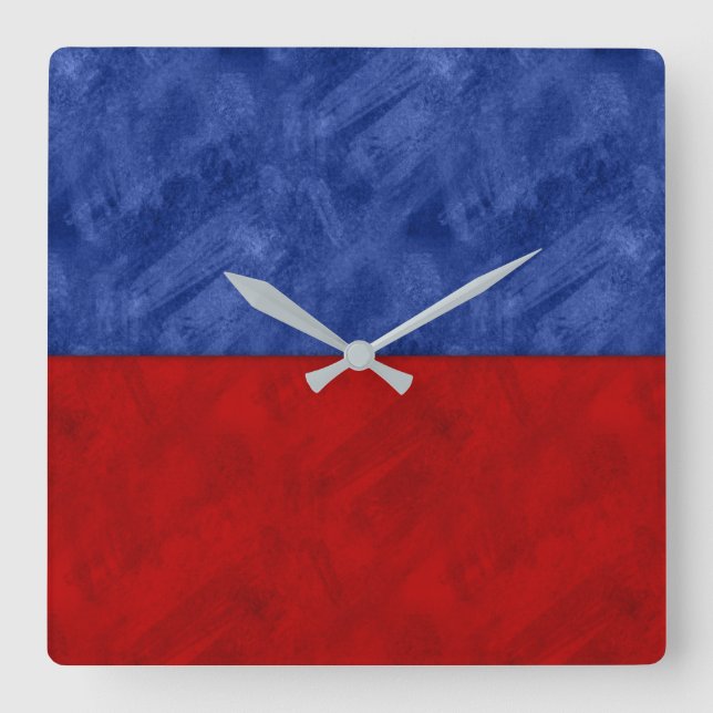 E Echo Watercolor Nautical Signal Maritime Flag Quadratische Wanduhr (Vorderseite)