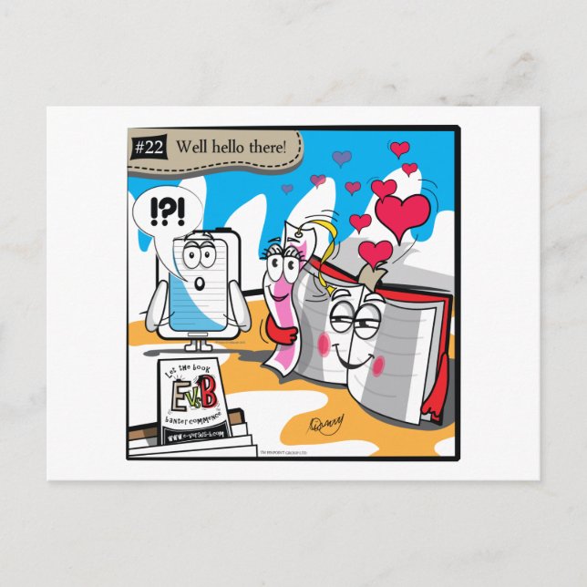 E gegen B - Nr.22 "Na ja, hallo da" Postkarte (Vorderseite)