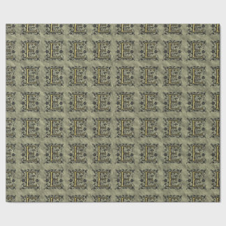 E - geprägtes Vintage-Monogramm (Gold) Geschenkpapier