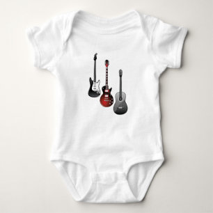 E-Gitarre, akustische Gitarre Baby Strampler