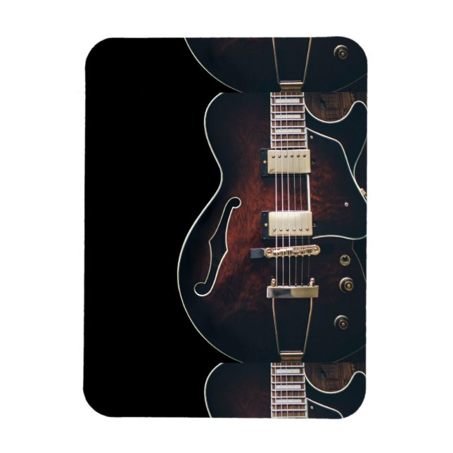 E-Gitarre auf Schwarz Magnet (Vertikal)