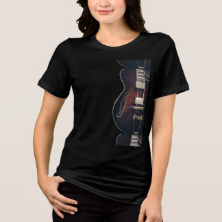 E-Gitarre auf Schwarz Tri-Blend Shirt
