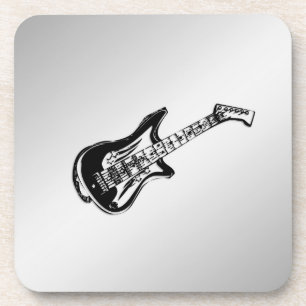 E-Gitarre auf Silber Untersetzer