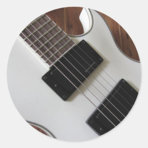 E-Gitarre-Bünde-und-Saiten-Aufkleber Runder Aufkleber
