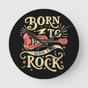 E-Gitarre für Rockmusik geboren Runde Wanduhr