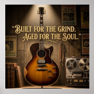 E-Gitarre im Vintage-Stil mit Archtop Poster