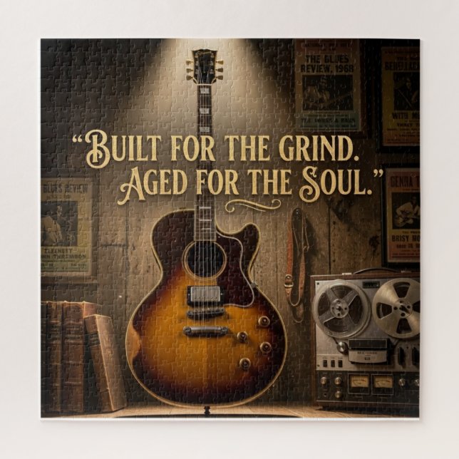 E-Gitarre im Vintage-Stil mit Archtop Puzzle (Vertikal)