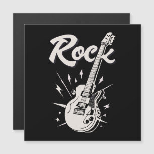 E-Gitarre mit Rock-Wort Magnetkarte