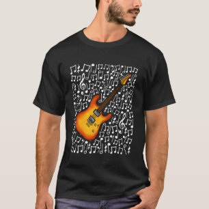 E-Gitarre Musiknoten Gitarrist Musik Teac T-Shirt