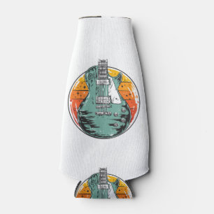 E-Gitarre Retro Sonnenuntergang Vintage Musikband Flaschenkühler