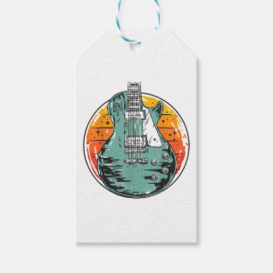 E-Gitarre Retro Sonnenuntergang Vintage Musikband Geschenkanhänger