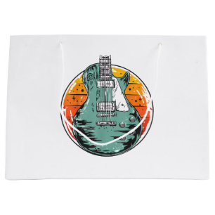 E-Gitarre Retro Sonnenuntergang Vintage Musikband  Große Geschenktüte