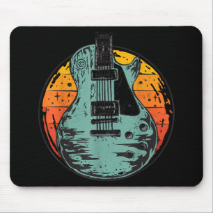 E-Gitarre Retro Sonnenuntergang Vintage Musikband Mousepad