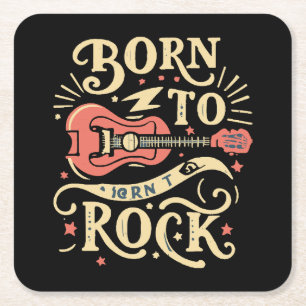 E-Gitarre Rocken Born Rechteckiger Pappuntersetzer