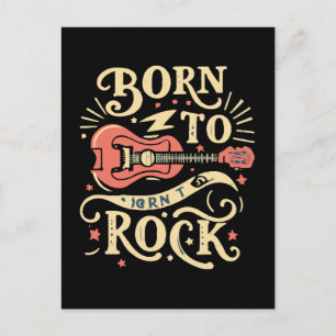 E-Gitarre spielen um zu rocken Postkarte