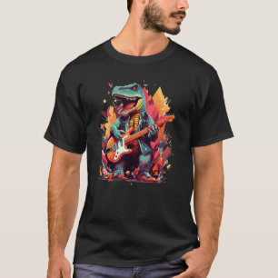 E-Gitarre T Rex Dinosaurier für Musican und Ro T-Shirt