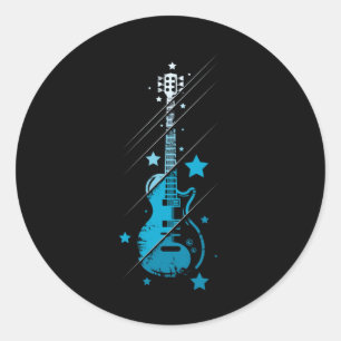 E-Gitarre Vintage Runder Aufkleber