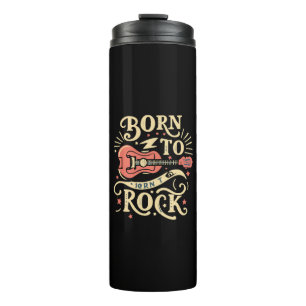 E-Gitarre zum Rocken geboren Thermosbecher