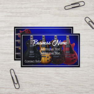 E-Gitarren Blau Visitenkarte