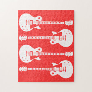 E-Gitarren Grafik in Weiß Puzzle