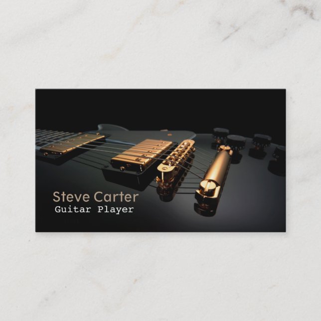 E-Gitarren-Spieler-Gitarrist-Künstler-Lehrer Visitenkarte (Vorderseite)