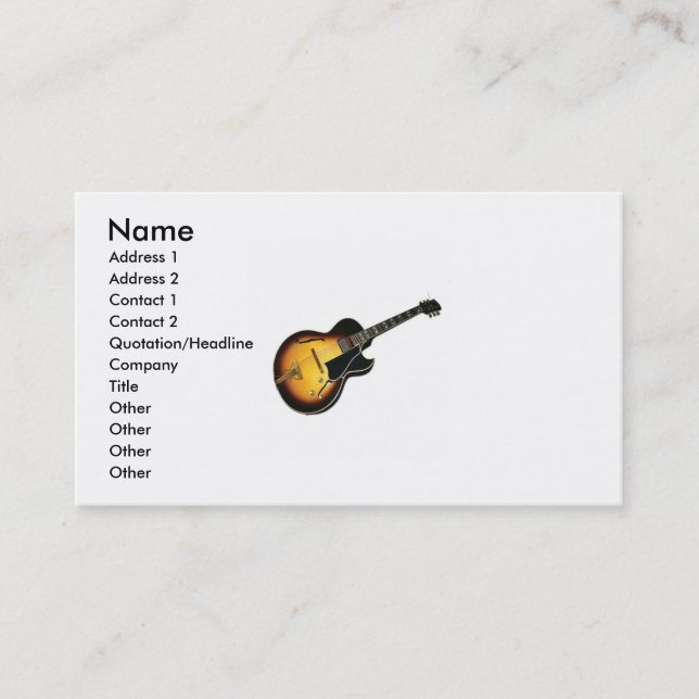 E-Gitarren-Visitenkarte Visitenkarte (Vorderseite)