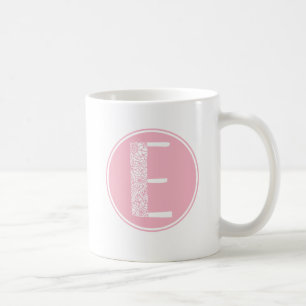 E Initiale florale Monogramm Kaffeetasse