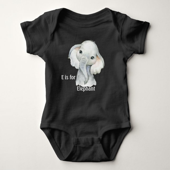 E Is For Elephant Baby Strampler (Vorderseite)