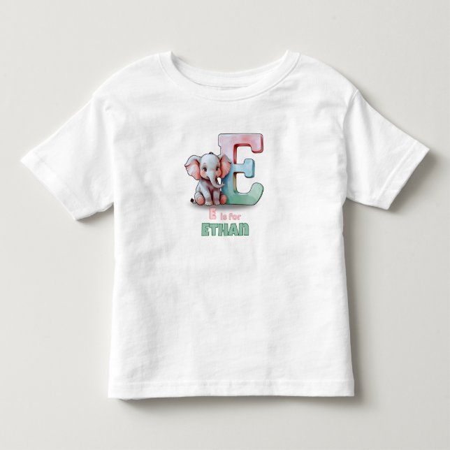E is for Ethan – Personalized Toddler T-shirt  (Vorderseite)