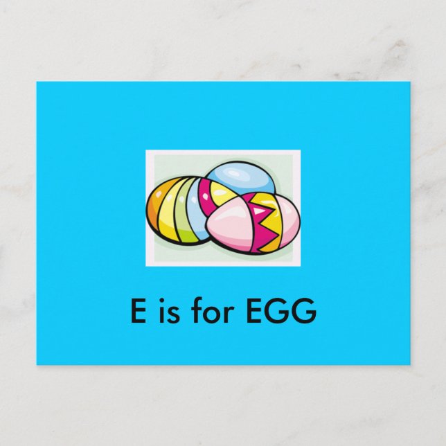 "E" ist für Eieralphets-Flashcard Postkarte (Vorderseite)
