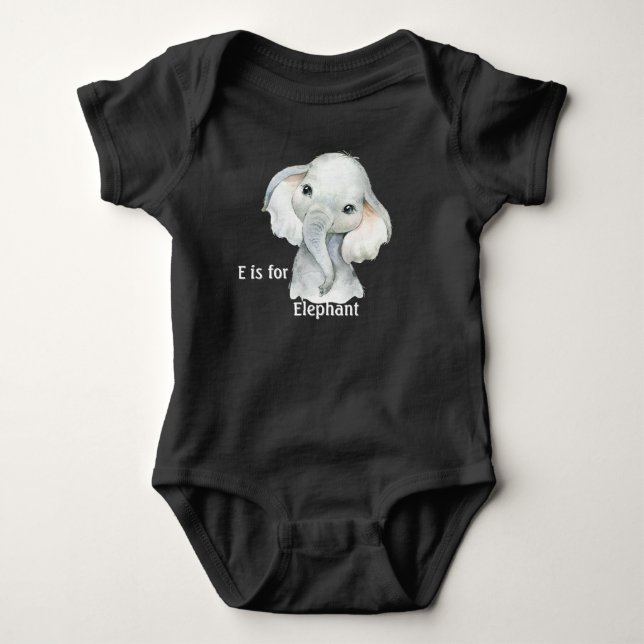 E ist für Elefant Baby Strampler (Vorderseite)