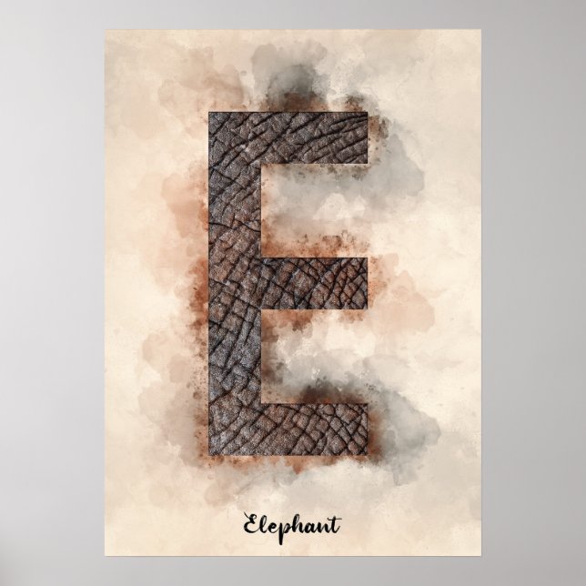 E ist für Elefant Poster (Vorne)