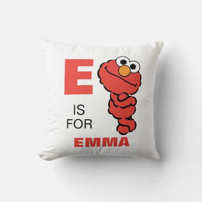 E ist für Elmo | Name hinzufügen Kissen (Vorderseite)