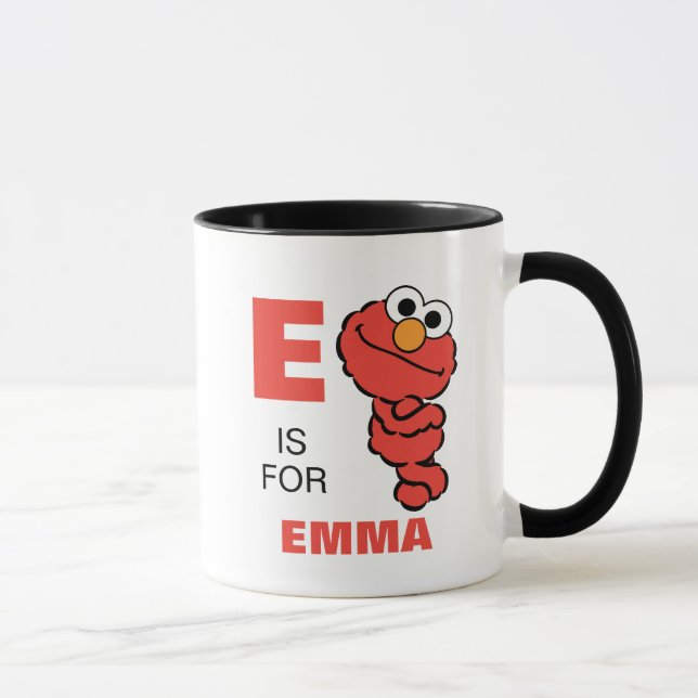 E ist für Elmo | Name hinzufügen Tasse (Rechts)