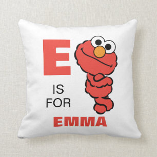 E ist für Elmo Namen hier eintragen Kissen
