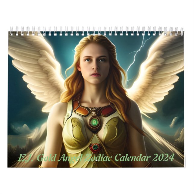 E.J. Gold Angel Zodiac Kalender 2024 (Titelbild)