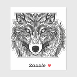 E.J. Gold Wolf Gesichter entfernt Vinyl Aufkleber