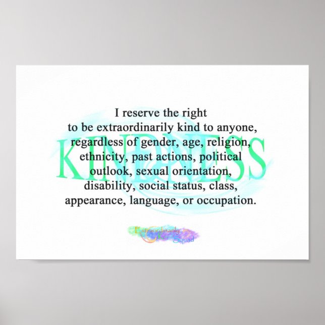 E.K.S. Kindness Poster (Vorne)
