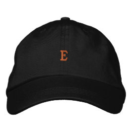 E Letter Monogram-Hat Schwarze Farbe Bestickte Baseballkappe