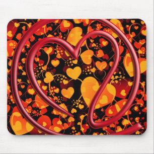 e m i l l 4 y u u   Herzmuster Mousepad