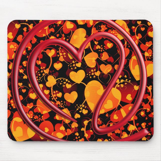 e m i l l 4 y u u | Herzmuster Mousepad (Vorne)
