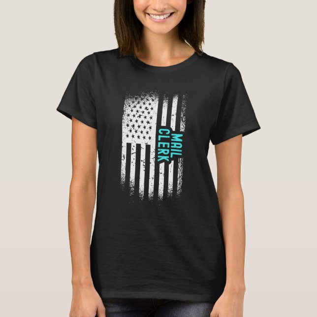 E-Mail-Mitarbeiter mit amerikanischer Flagge T-Shirt (Vorderseite)